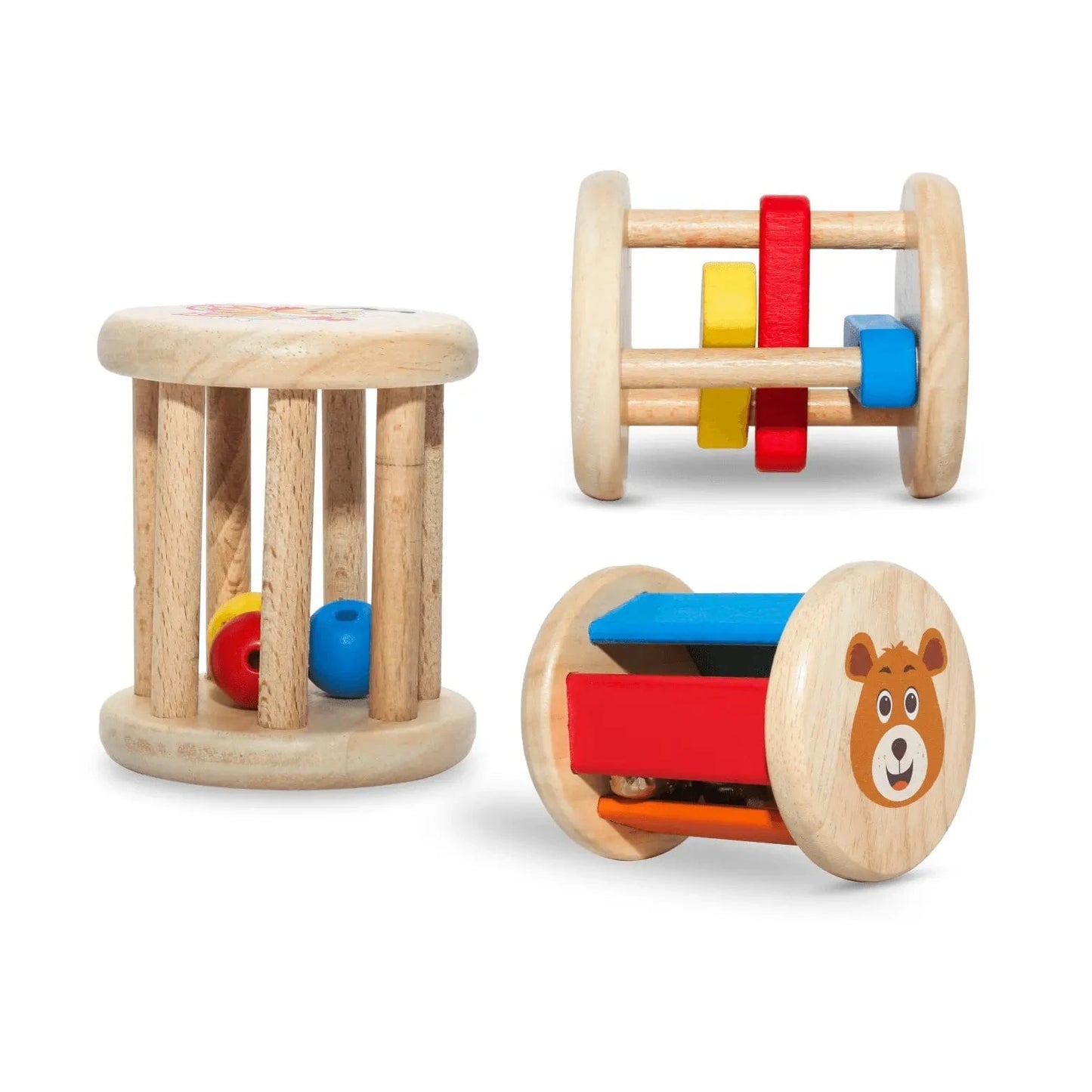 Toy Feelto toys Set of 3 premium wooden rattles for baby