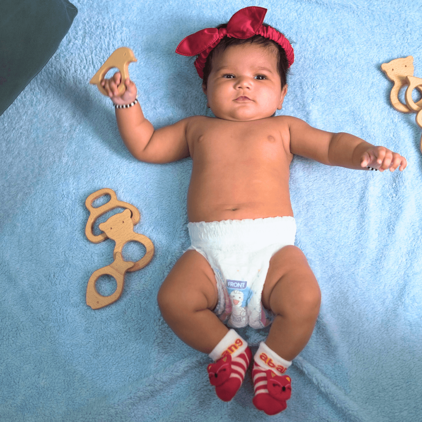 Toy Eco-Friendly Wooden Sparrow Teether for 6-12 Month Infants