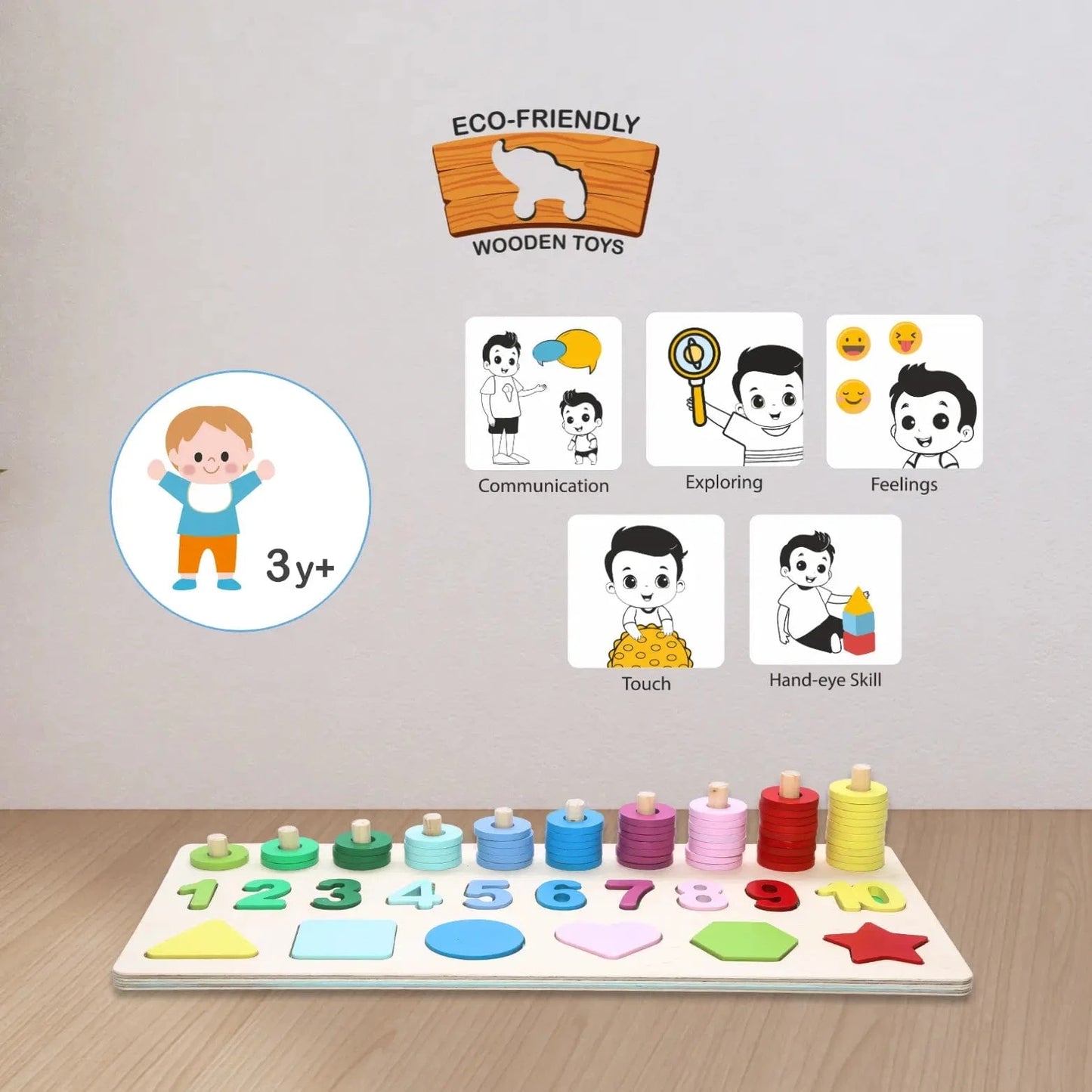 Toy 3-in-1 Educational Activity Board for kid
