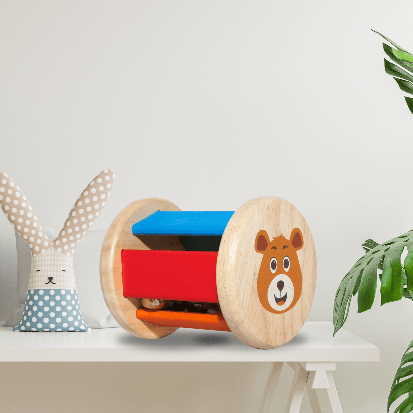 Toy Wooden Roller Rattle - Safe & Engaging Toy for Infant