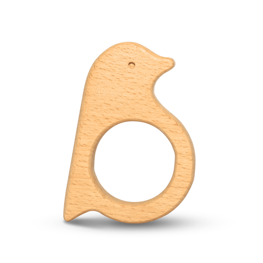 Toy Eco-Friendly Wooden Sparrow Teether for 6-12 Month Infants