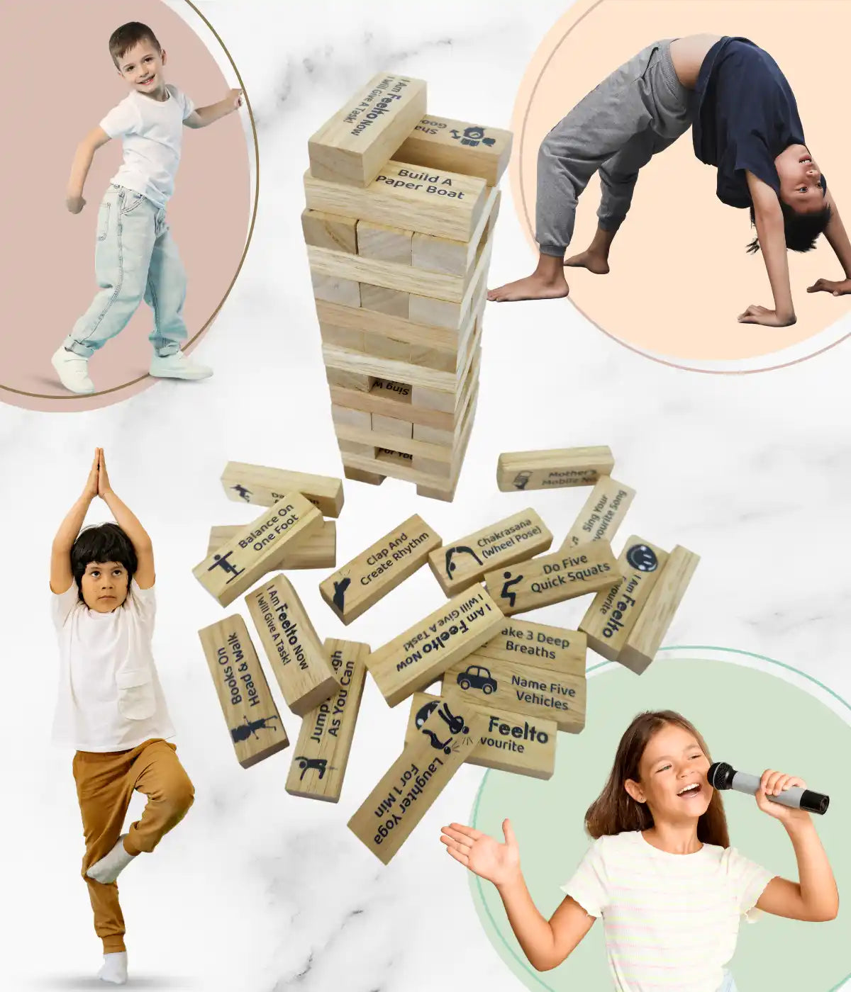 Toy Feelto Kids Activity Tower Block - Beige Edition