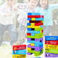 Toy Kids Activity Tower Block – 54 Wooden Jenga Style Educational Blocks for Fun, Learning & Fitness (Age 4+)