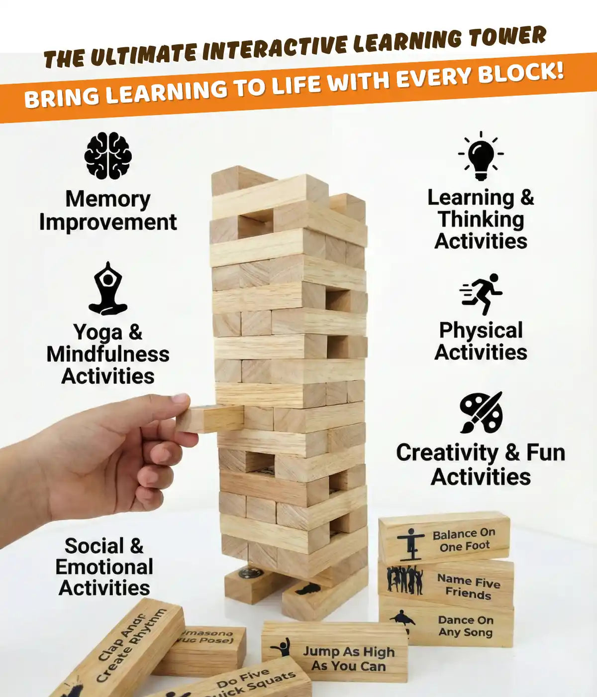 Toy Feelto Kids Activity Tower Block - Beige Edition