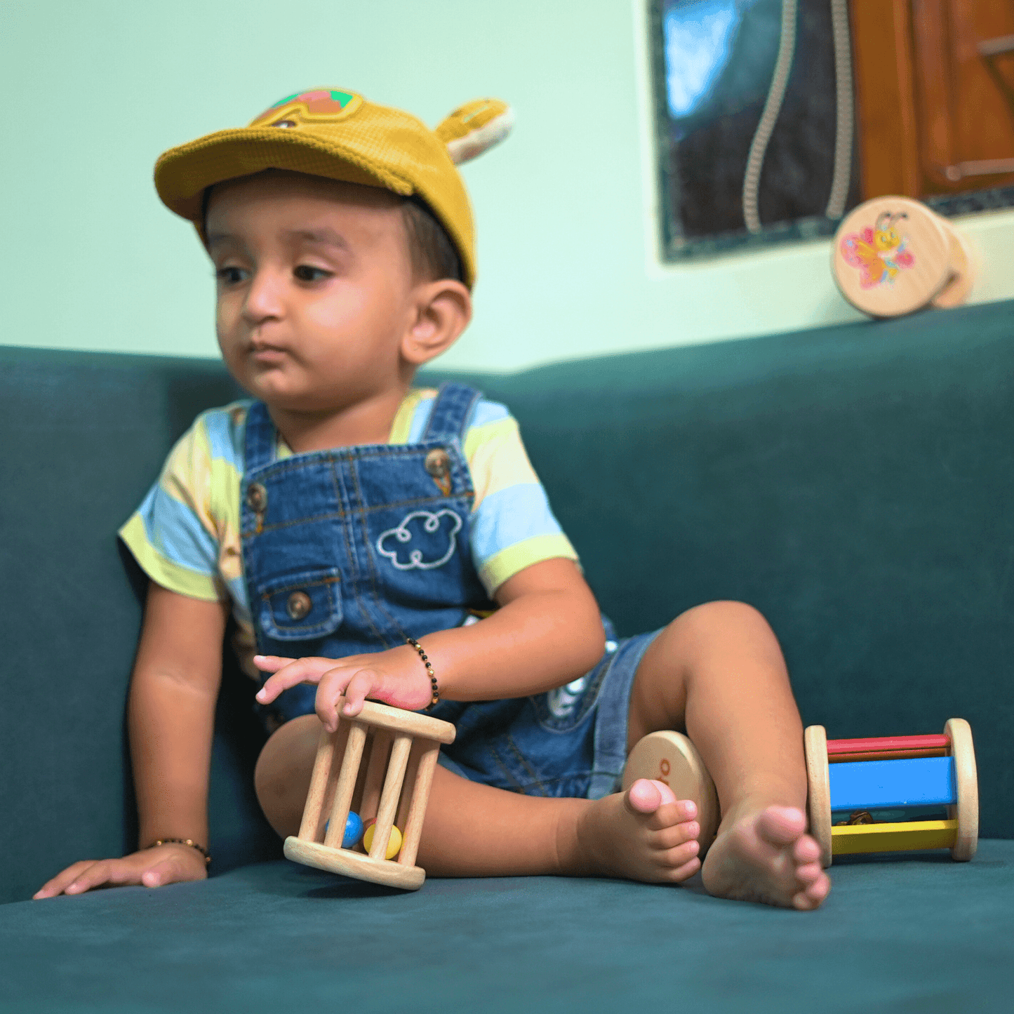 Toy Eco-Friendly Wooden Tic Tac Rattle for Infants & Toddlers