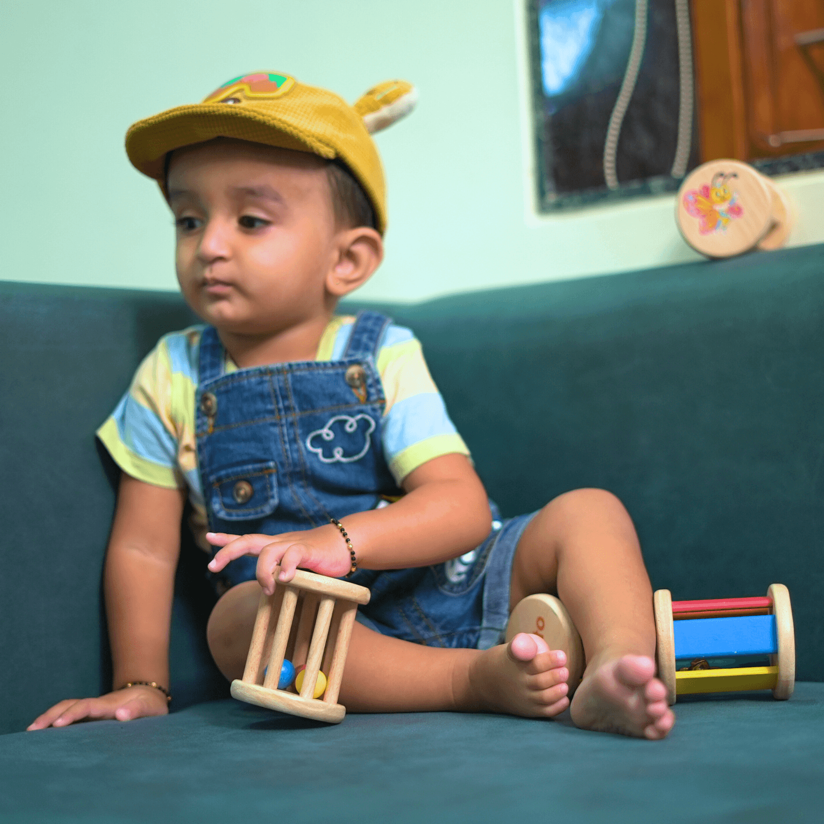 Toy Eco-Friendly Wooden Tic Tac Rattle for Infants & Toddlers