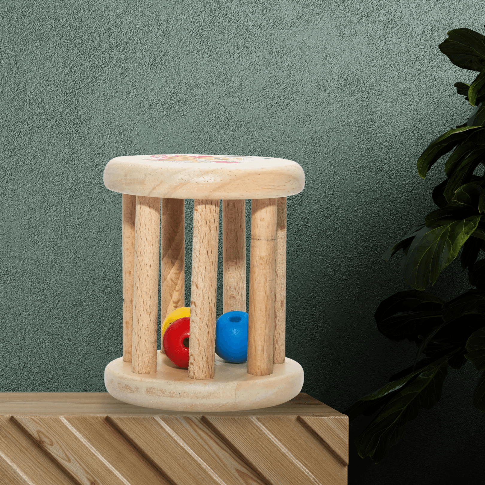 Toy Eco-Friendly Wooden Tic Tac Rattle for Infants & Toddlers